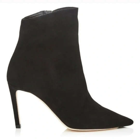 Jimmy Choo Helaine Black Suede Ankle Booties Size 37 - Picture 5 of 9
